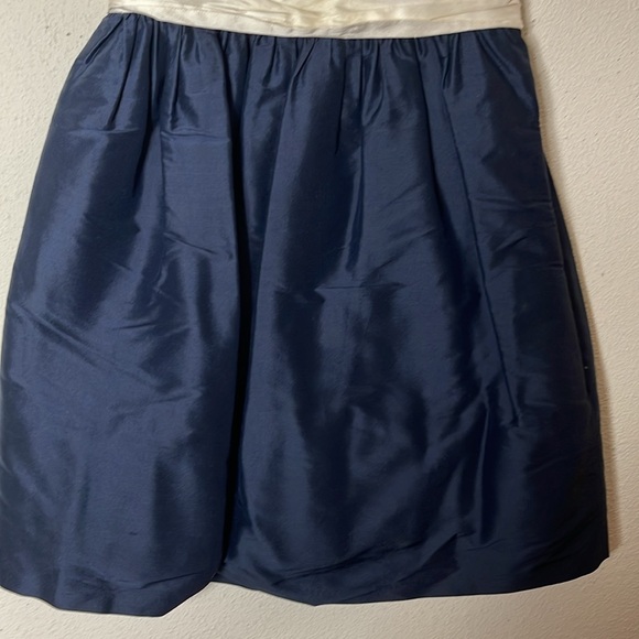 EUC Janie & Jack SPECIAL OCCASION Navy Blue & Cream 100% Silk Dress 6… - Picture 3 of 6